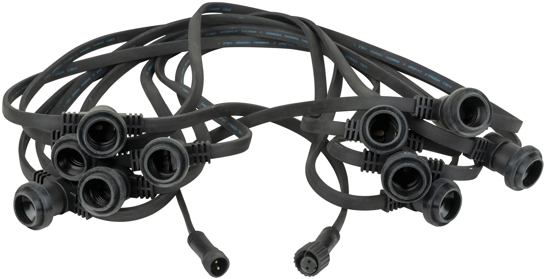 SHOWGEAR Girlandenleuchte E27 100 cm Abstand - schwarz - 10 m