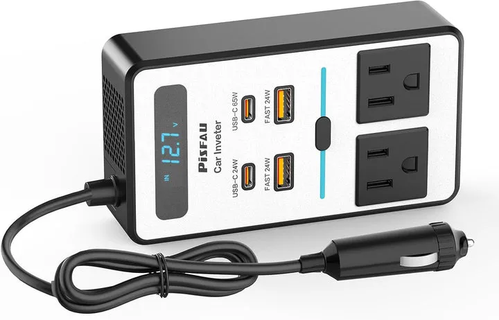 200W Auto Wechselrichter - DC 12V Auf 220V Ac Mit Usb-C & Schnellladefunktion