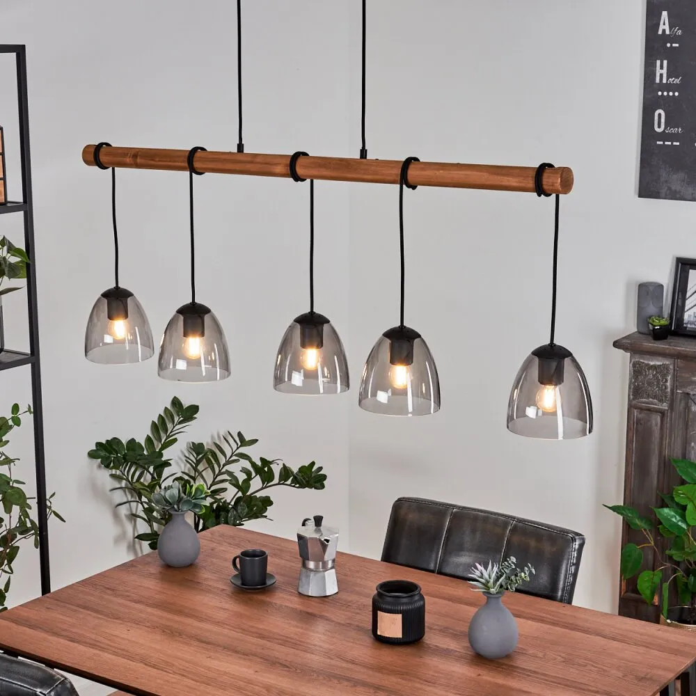 Afurada Pendelleuchte Naturfarben, Schwarz, 5-flammig H3573280