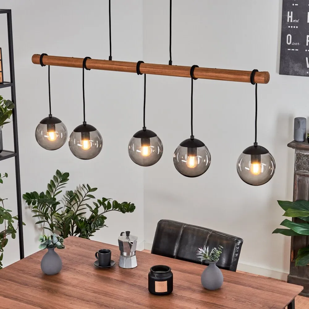 Afurada Pendelleuchte Naturfarben, Schwarz, 5-flammig H3573303