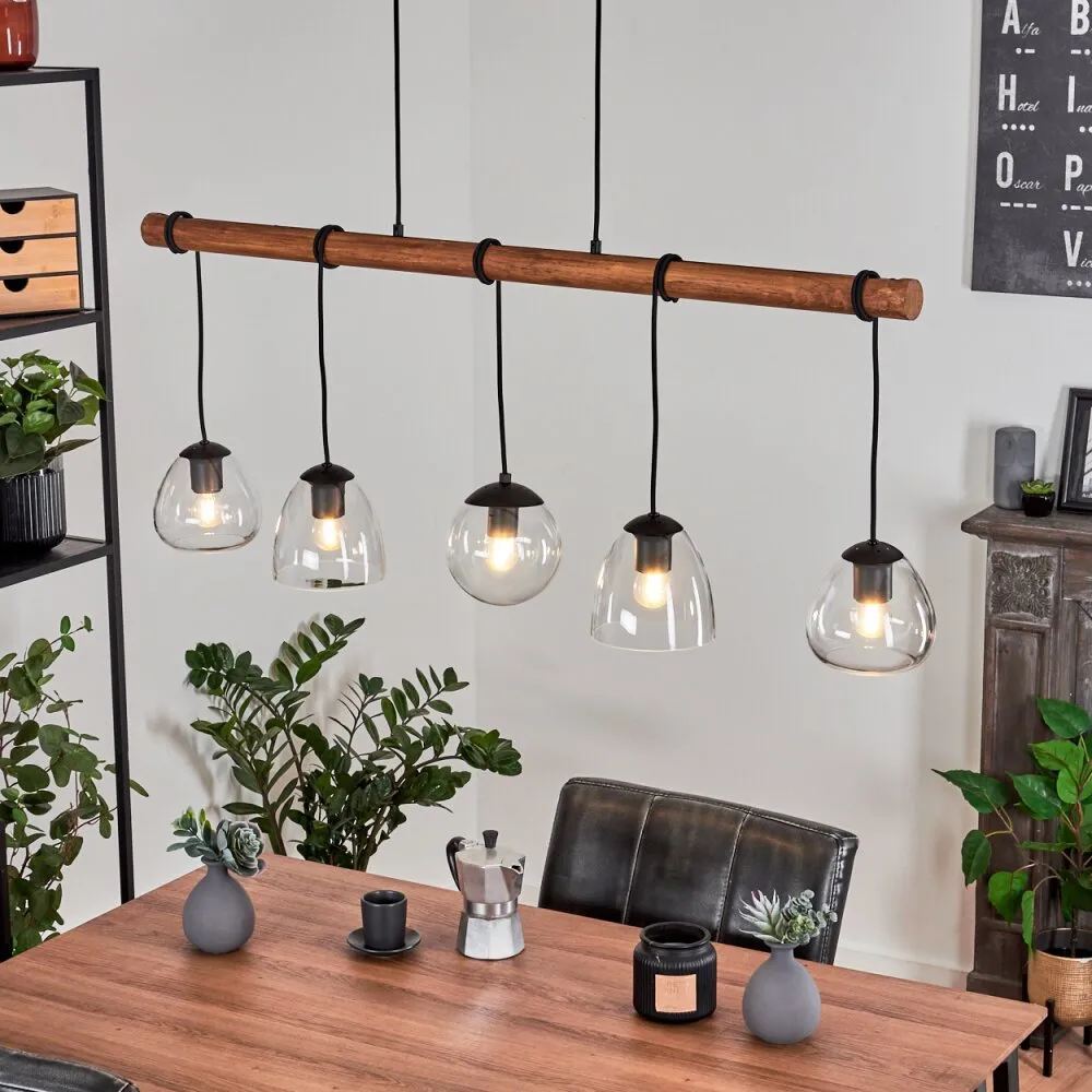 Afurada Pendelleuchte Naturfarben, Schwarz, 5-flammig H3573310