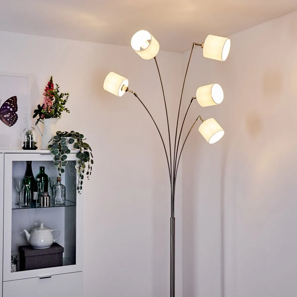 Alsen Stehleuchte Nickel-Matt, 5-flammig H3388754