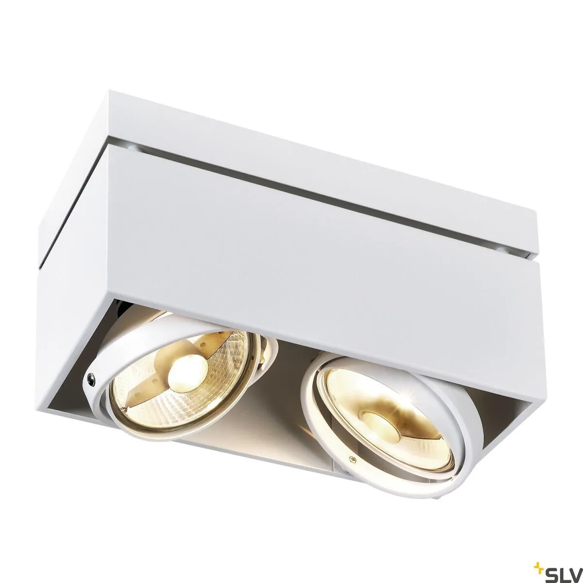 KARDAMOD, Deckenleuchte, zweiflammig, QPAR111, rechteckig, weiß, max. 150W