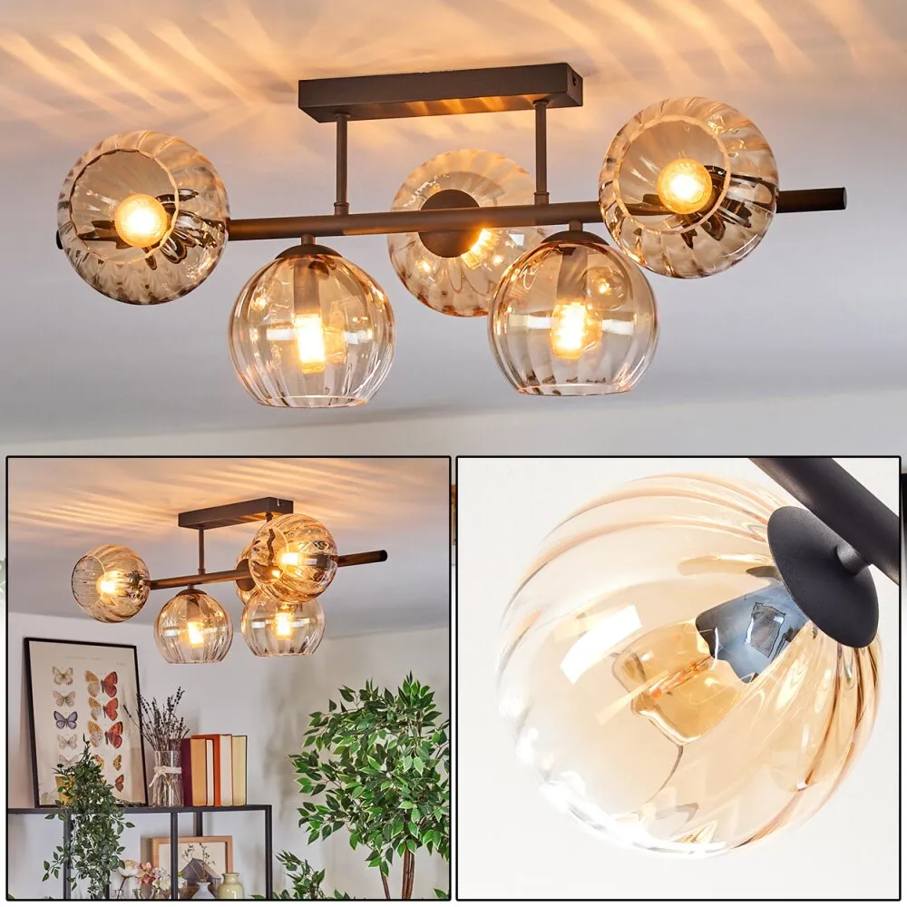 Koyoto Deckenleuchte Glas 15 cm Schwarz, 5-flammig H9001164