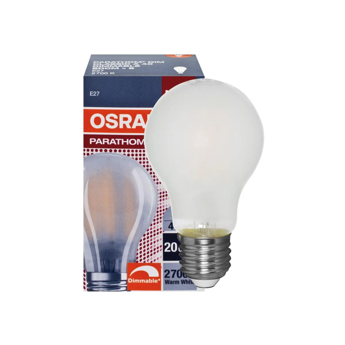 LED-Filament-Lampe E27 PARATHOM ADVANCED RETROFIT CLASSIC A AGL-Form 4,8W matt 470lm 2700K