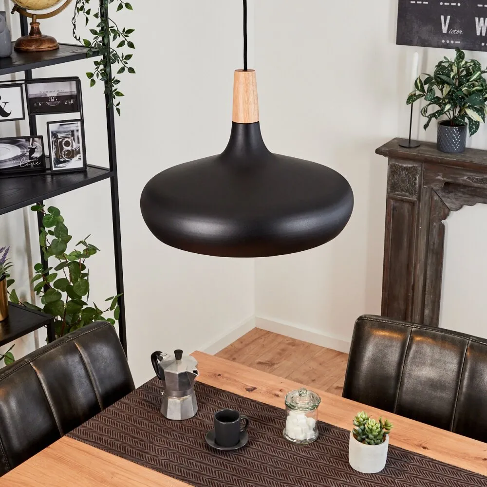 Mansle Hängeleuchte Naturfarben, Schwarz, 1-flammig H3613689