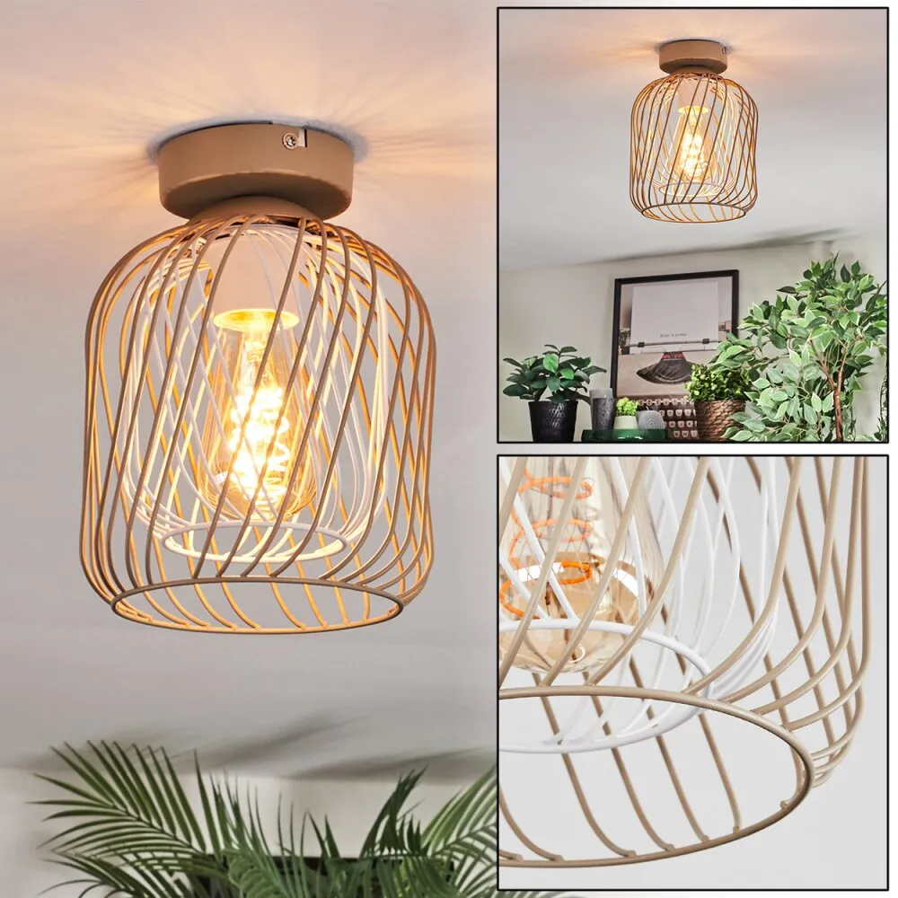 Narla Deckenleuchte Sandfarben, Weiß, 1-flammig H3980262