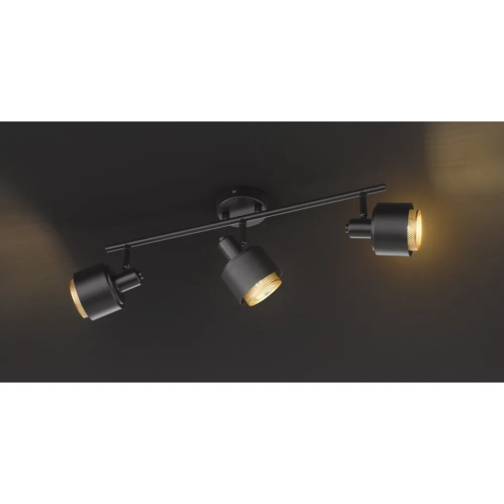 Wofi Leuchten MARGATE Deckenleuchte Schwarz, 3-flammig