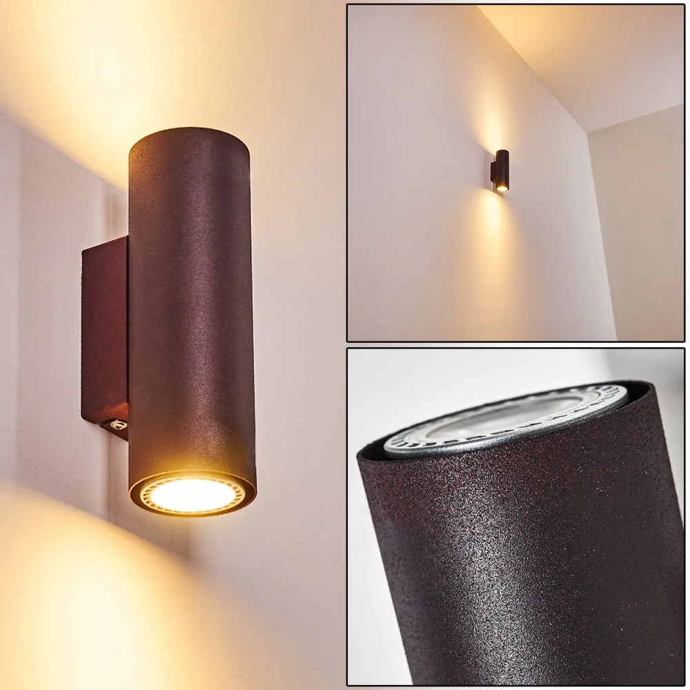 Zuoz Wandleuchte Rostfarben, 2-flammig